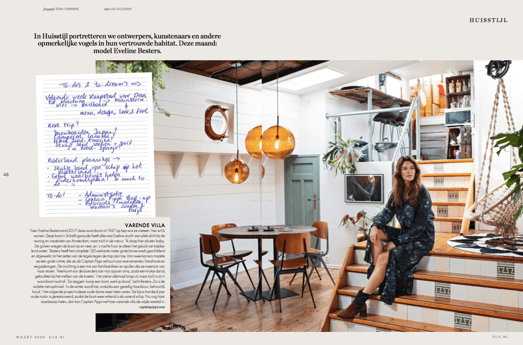 Interview in Elle Magazine Netherlands 2019